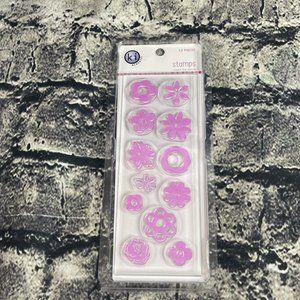 K I Memories 12 Clear Floral Cling Stamps  Floral Theme